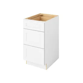 DRAWER BASE CABINETS- 3 DRAWERS - Shaker White