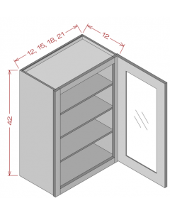 42" HIGH GLASS DOOR WALL CABINETS