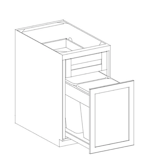Base Waste Basket Cabinets - Shaker White