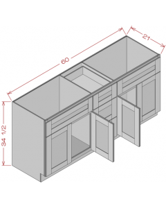 Double Sink Vanity Combo Cabinet