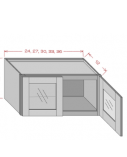 18" High Glass Door Wall Cabinets