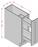 BASE SPICE RACK CABINET - Shaker Gray