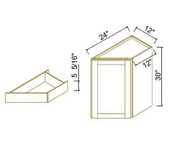 BASE END / ANGEL CORNER CABINETS - Shaker Black