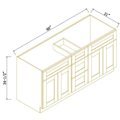 Double Sink Vanity Combo Cabinet