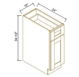 BASE WASTE BASKET CABINET- Shaker Sage
