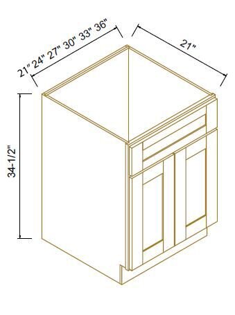 VANITY SINK BASE CABINETS - Shaker Black