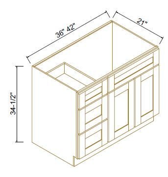 VANITY SINK COMBO -DRAWERS LEFT