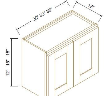 18" HIGH BRIDGE WALL CABINETS - Shaker Black
