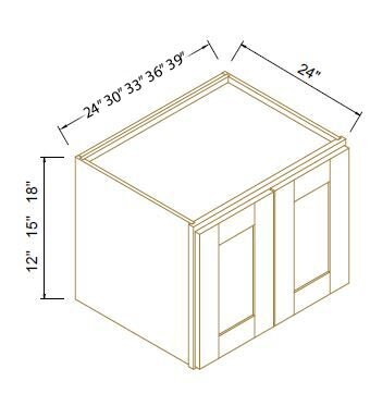 24" DEEP REFRIGERATOR / WALL CABINETS -  Shaker Black