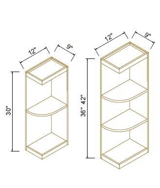 WALL END OPEN SHELF - Shaker Black
