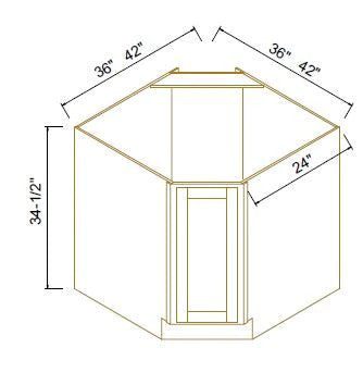 DIAGONAL SINK BASE CABINETS - Shaker Black