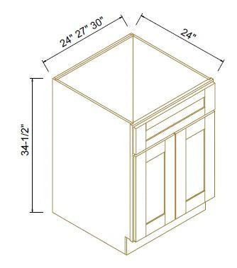 SINK BASE CABINETS - SHAKER BLACK