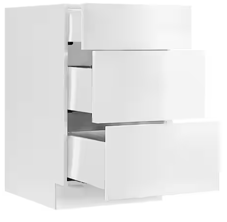 DRAWER BASE CABINETS- 3 DRAWERS - Glossy White
