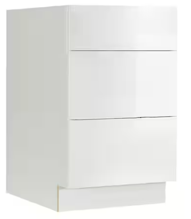 DRAWER BASE CABINETS- 3 DRAWERS - Glossy White
