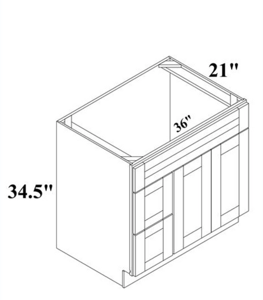 VANITY SINK COMBO -DRAWERS LEFT - Shaker White