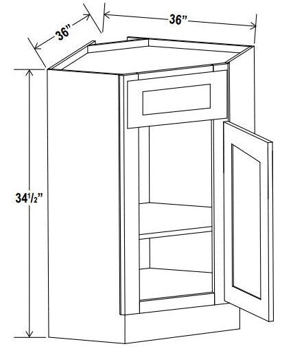 CORNER SINK BASE CABINETS - Shaker White