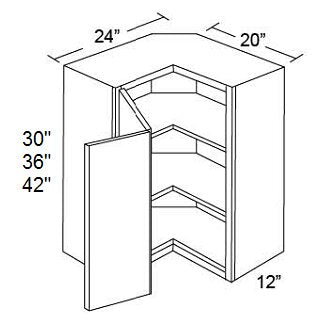WALL PIE CUT CORNER CABINETS - Shaker White
