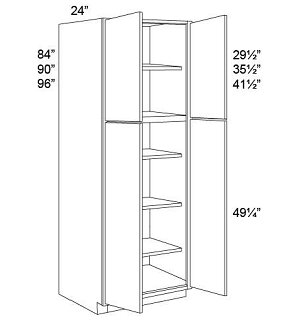 TALL PANTRY / CLOSET CABINET - Shaker White